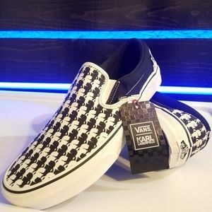 Vans X Karl Lagerfeld Classic Slip On unisex B&W